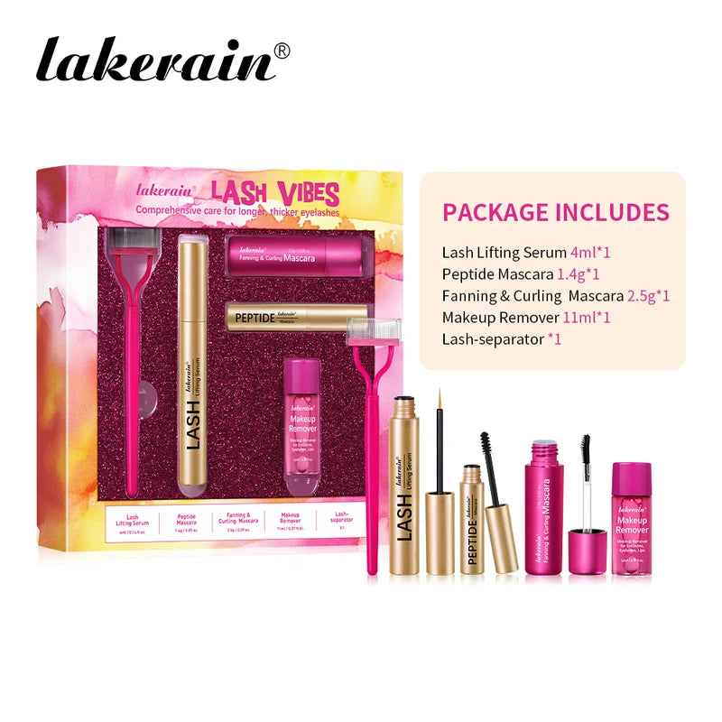 Lash Vibes Eyelash & Eyebrow Care Kit with Serum, Mascara & Remover