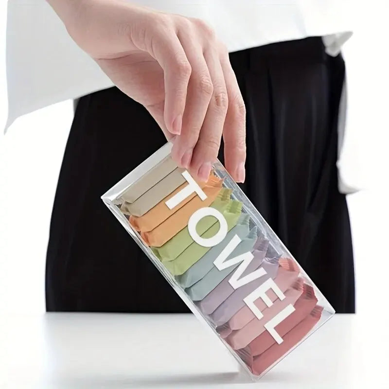Disposable Travel Face Towels 14-Pack Compressed & Expandable Soft Cleansing Cloths
