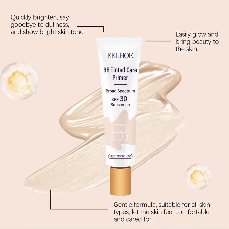 Full Coverage Waterproof BB Cream Sunscreen SPF 30 for Face - Brightening & Skin Glow
