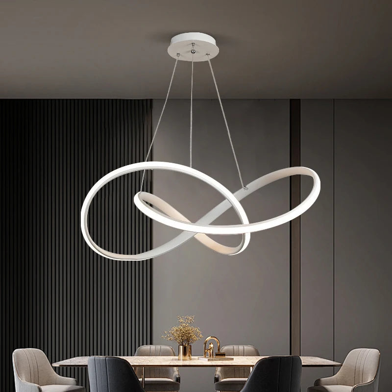 Modern Geometric Pendant Light Fixture for Living Room & Dining Room - Adjustable LED Chandelier