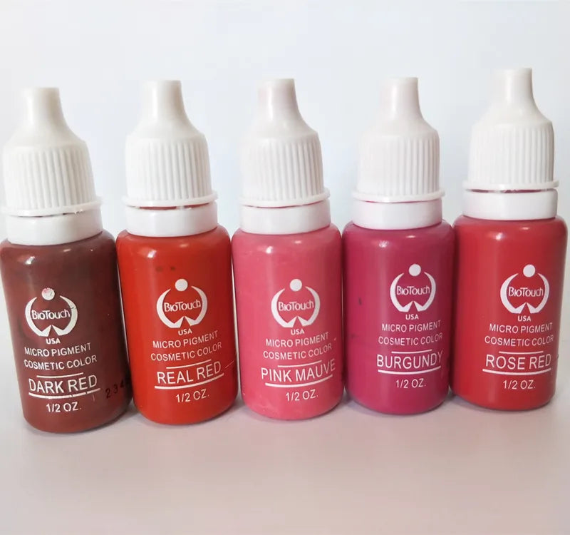 Permanent Makeup Ink Set 5 Colors Microblading Lip & Eyebrow Pigments