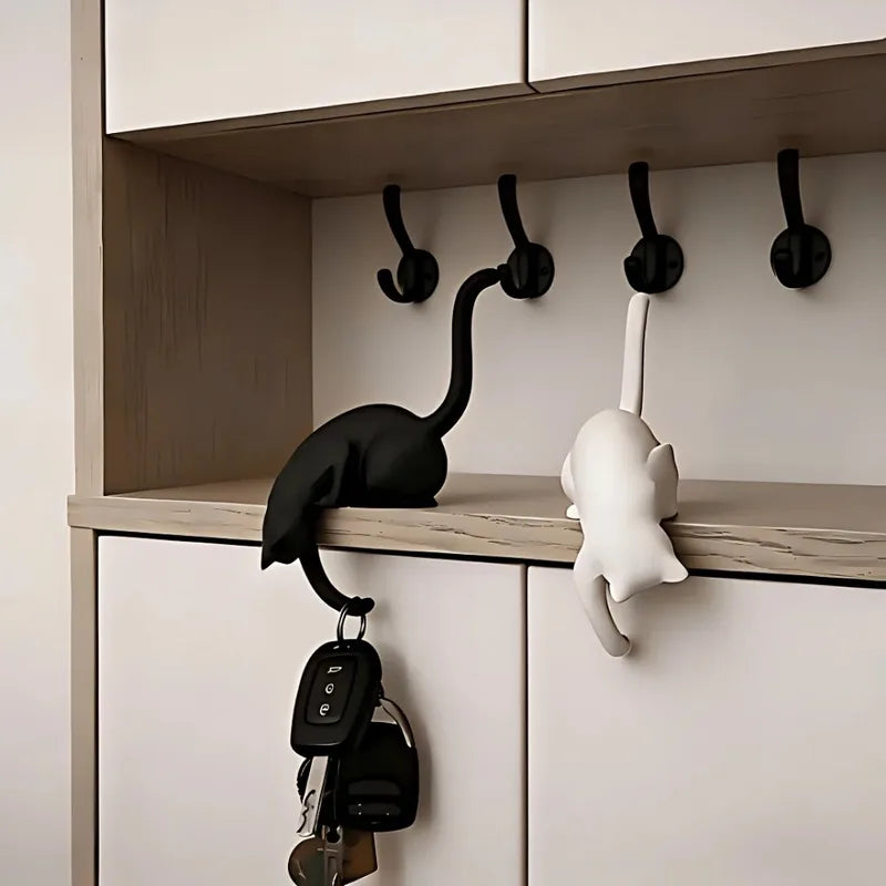 Cat-Shaped Hanging Ornament Hook - Inverted Towel & Storage Hook for Home Decor