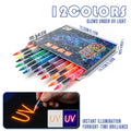 Glow in The Dark Face Paint Markers UV Neon Body Art Pens Waterproof Skin-Safe