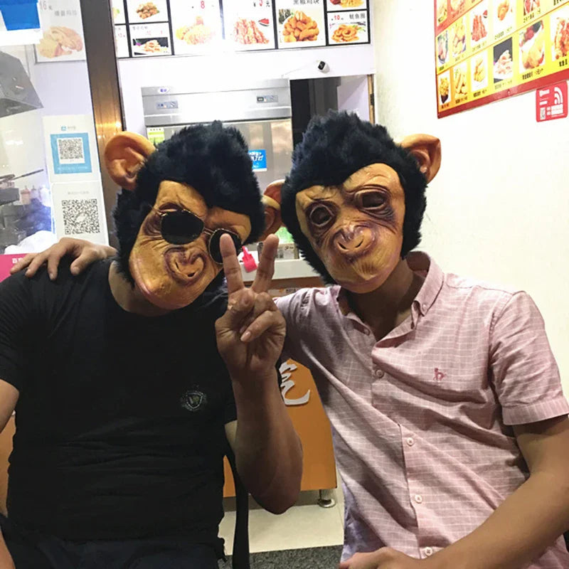 Funny Gorilla Monkey Mask for Halloween Cosplay Party Eco-Friendly Latex Full Face Mask