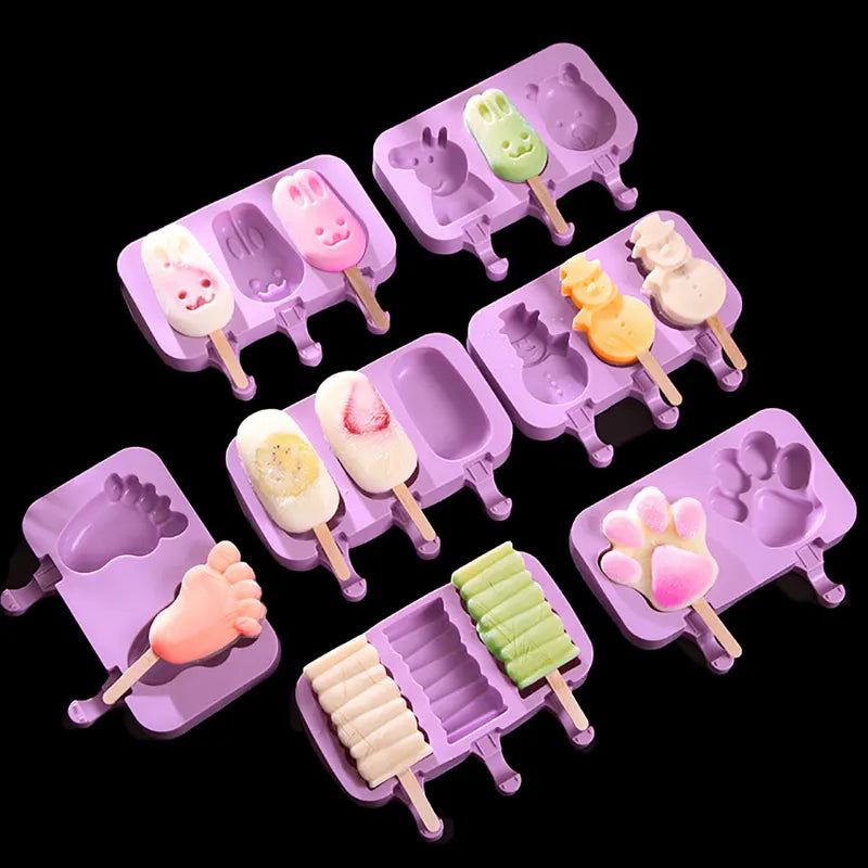 Silicone Ice Pop Mold Set - DIY Frozen Dessert & Cheese Stick Molds