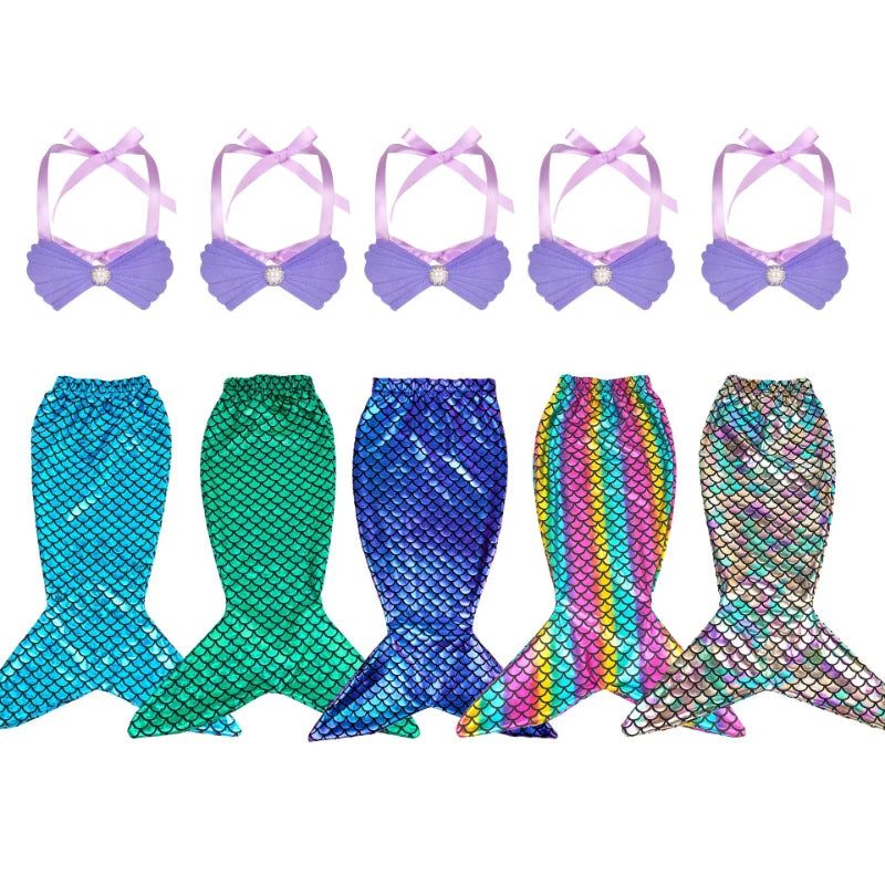 Infant Mermaid Costume with Holographic Rainbow Scales and Pearl Top - Baby Birthday Halloween Photoshoot