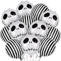 18-Inch Skeleton and Ghost Foil Balloons Halloween Party Decorations - 12 Pack
