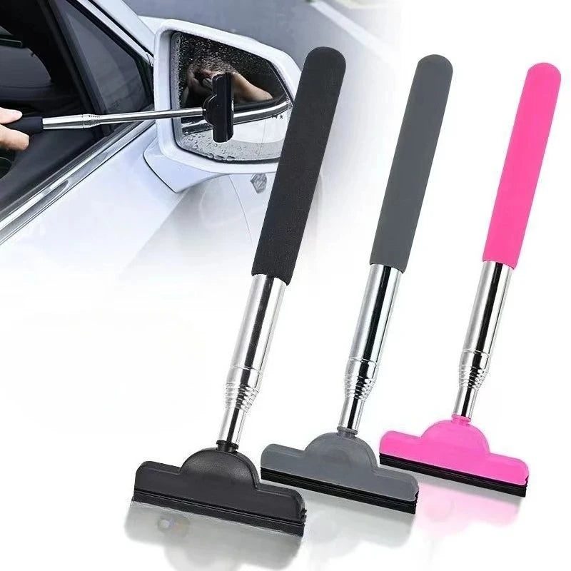 Portable Telescopic Car Window Wiper and Glass Cleaner Tool with Side Mirror Squeegee