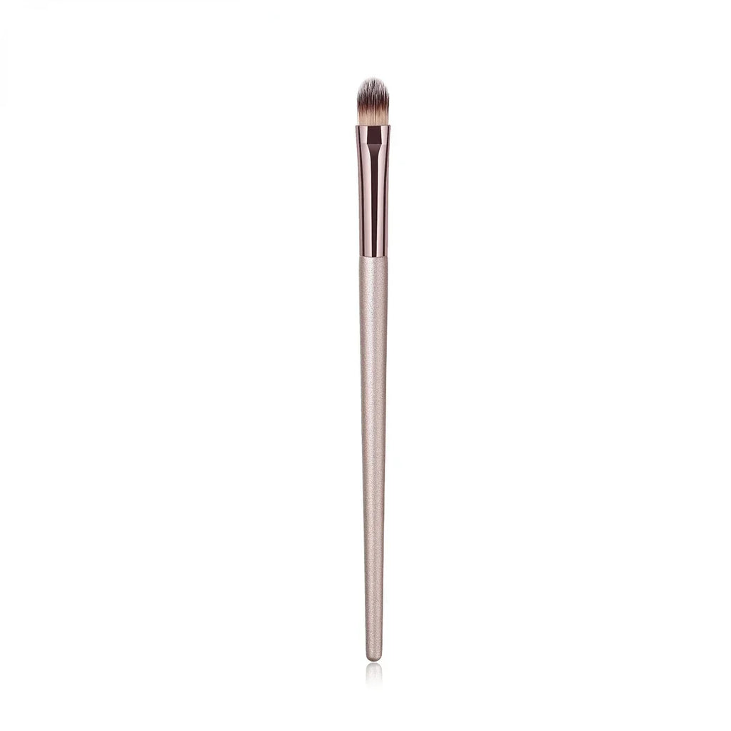 Soft Champagne Makeup Brushes Set for Face and Eyes - Cosmetic Blending & Foundation Tools
