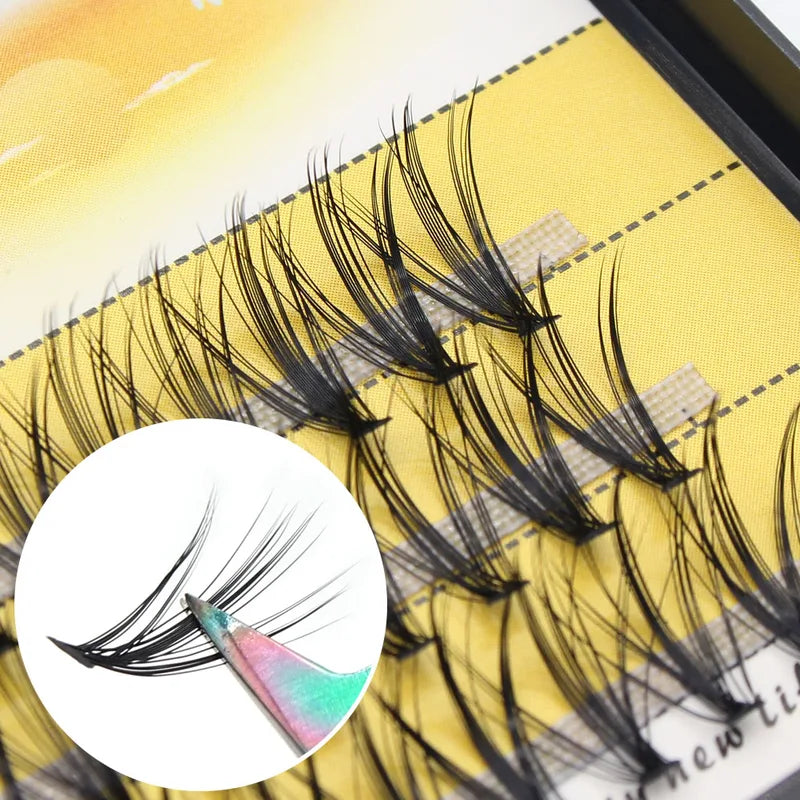 False Eyelash Clusters 3D Volume Effect Mink Silk Long Natural Lashes