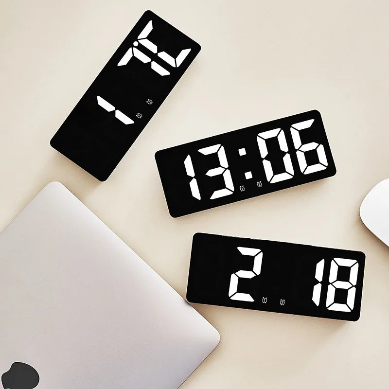 Colorful LED Clock with Alarm and Calendar | Bedside Creative Home Decor