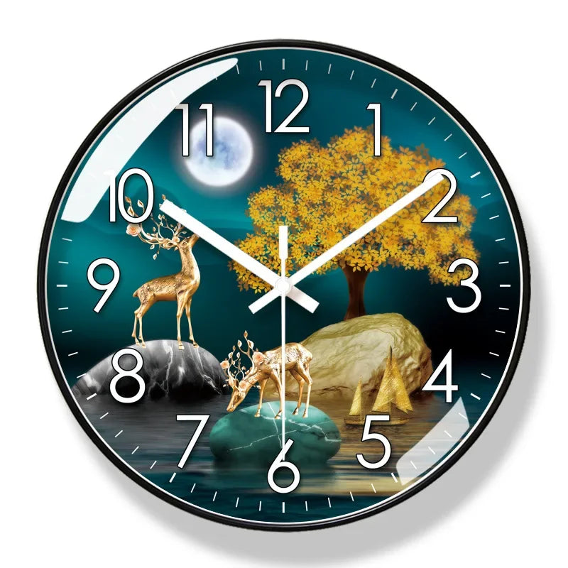 Modern Wall Clock for Living Room Silent Quartz Home Decor - 30/35cm