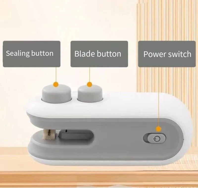 Portable Rechargeable 2-in-1 Bag Sealer & Cutter - Food Storage Tool