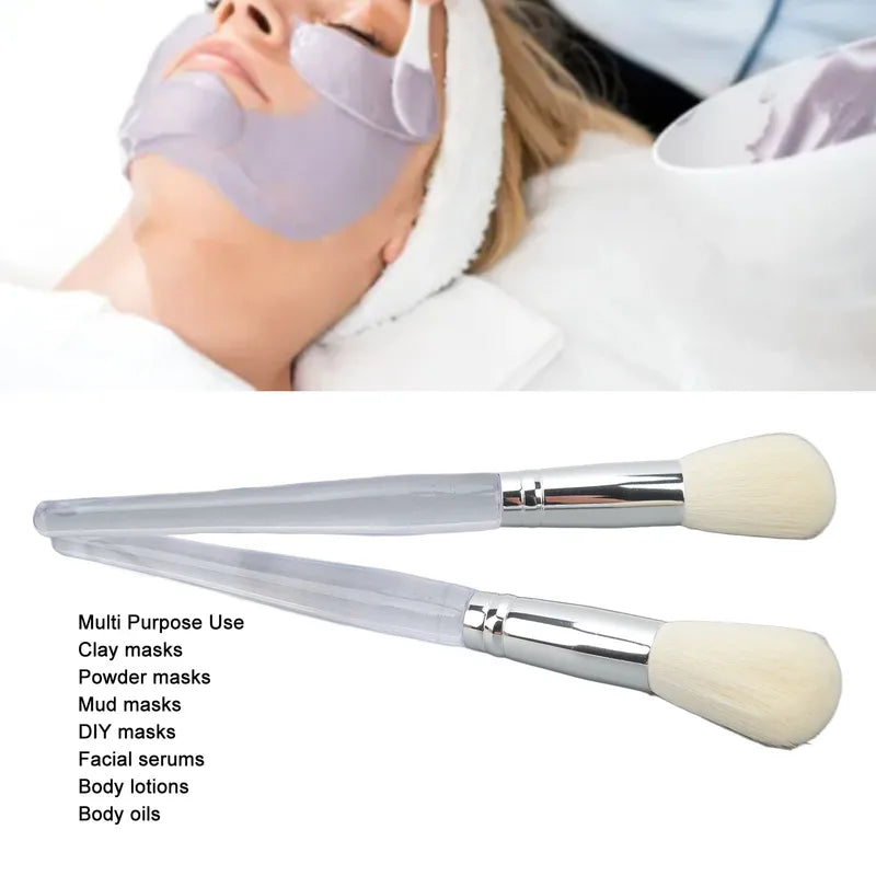 Face Mask Brush Applicator Set - Soft Hair & Clear Handle for Skincare & Beauty
