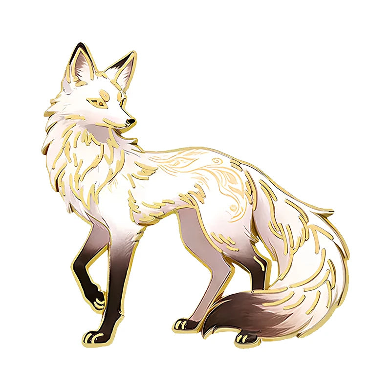 Cute Cartoon Fox Enamel Pin with 2 Design Options for Clothes Backpack Lapel Brooch Gift