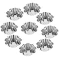 12Pcs Stainless Steel Dessert Molds Non-Stick Egg Tart Cupcake Baking Tools