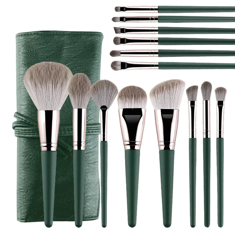 14Pcs Makeup Brushes Set - Soft Fluffy Cosmetic Powder Eye Shadow Foundation Blush Blending Tools