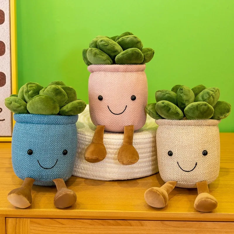 Creative Simulation Plants Succulent Plush Greenery Ornaments for Home Decor
