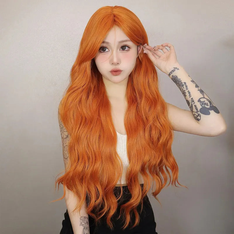 Long Water Wave Synthetic Wigs for Women - Wavy Natural Hair - Heat Resistant & Cosplay
