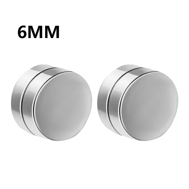 Magnetic Ear Clip Hoops for Men Women - Stainless Steel, Fake & Non-Piercing Jewelry