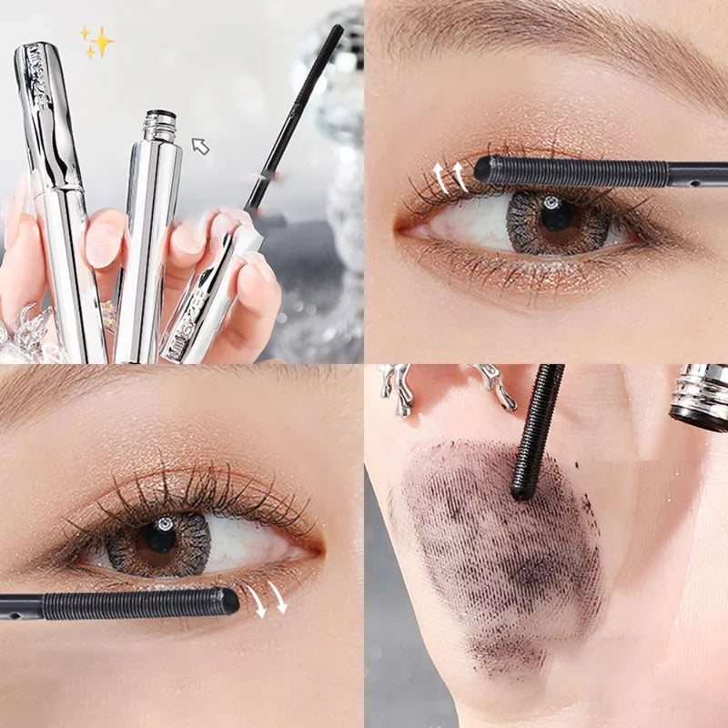 Waterproof Long-Lasting Curling Mascara with Spiral Brush - Natural Volume
