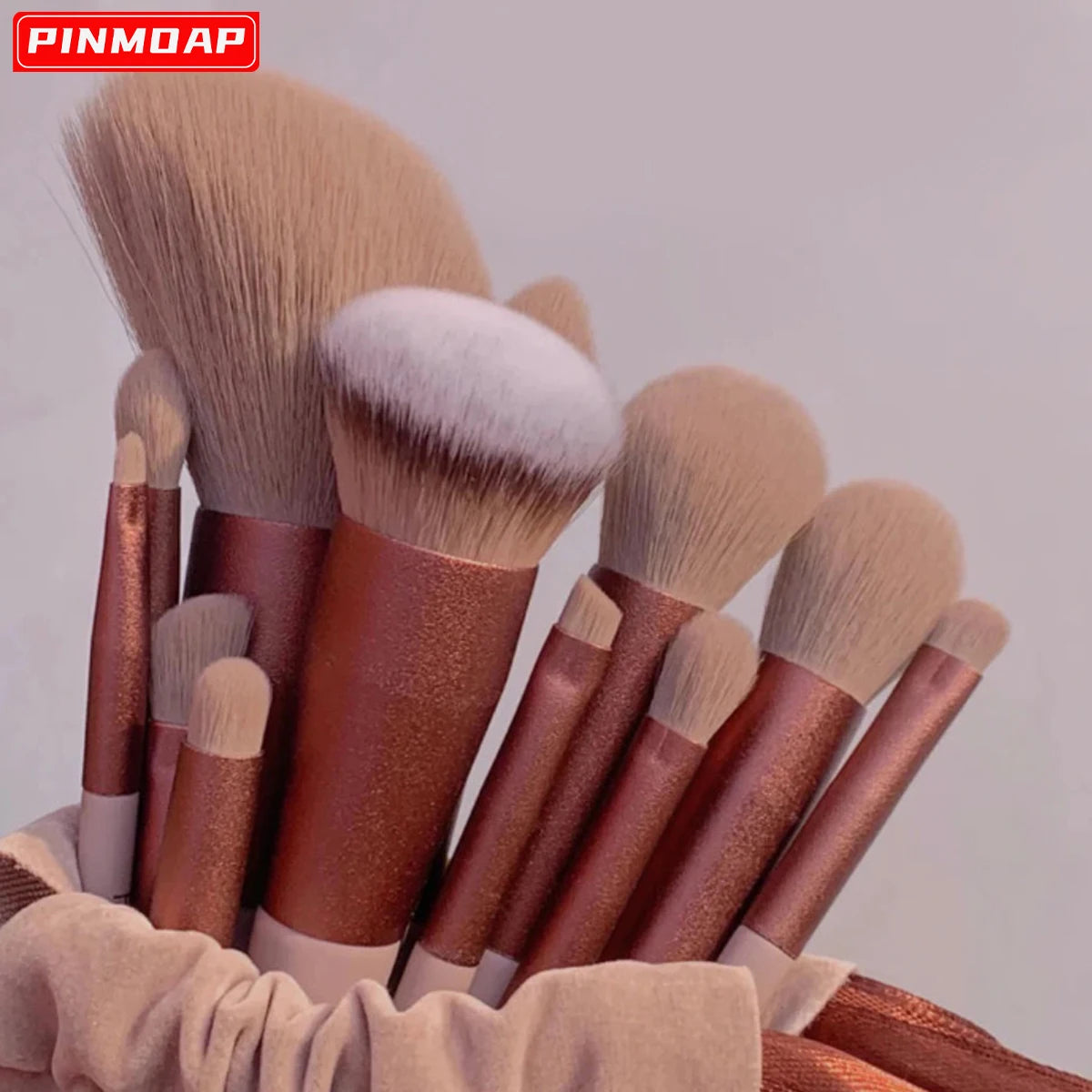 13-Piece Makeup Brush Set with Soft Synthetic Fibers for Face & Eyes