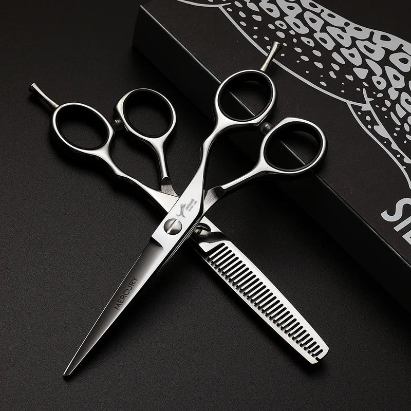 Professional Hairdressing Scissors Set - Reversed Hair Cutting Thinning Shears