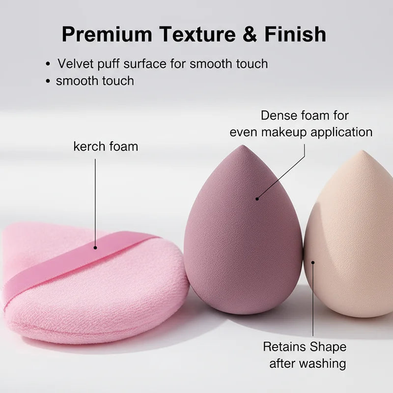 14Pcs Makeup Sponge Set Cosmetic Blenders & Beauty Egg Tools - Multi Color