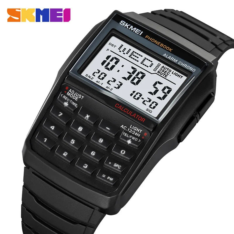 Sports Waterproof Digital Watch for Men Dual Time Countdown Casual Wristwatch