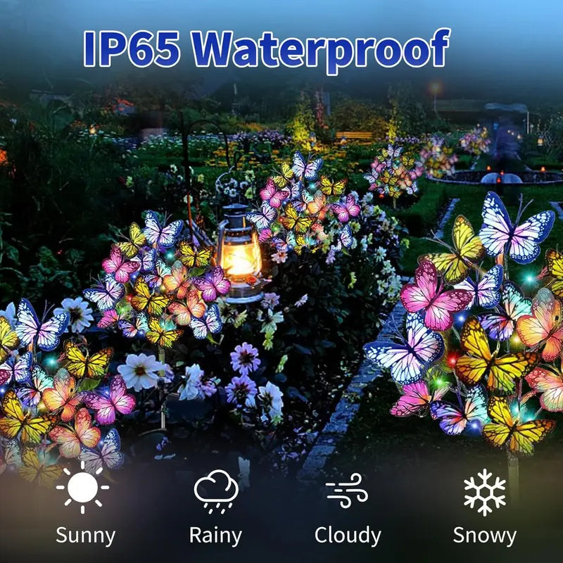 Solar LED Butterfly Garden Light Outdoor Landscape Decor Waterproof