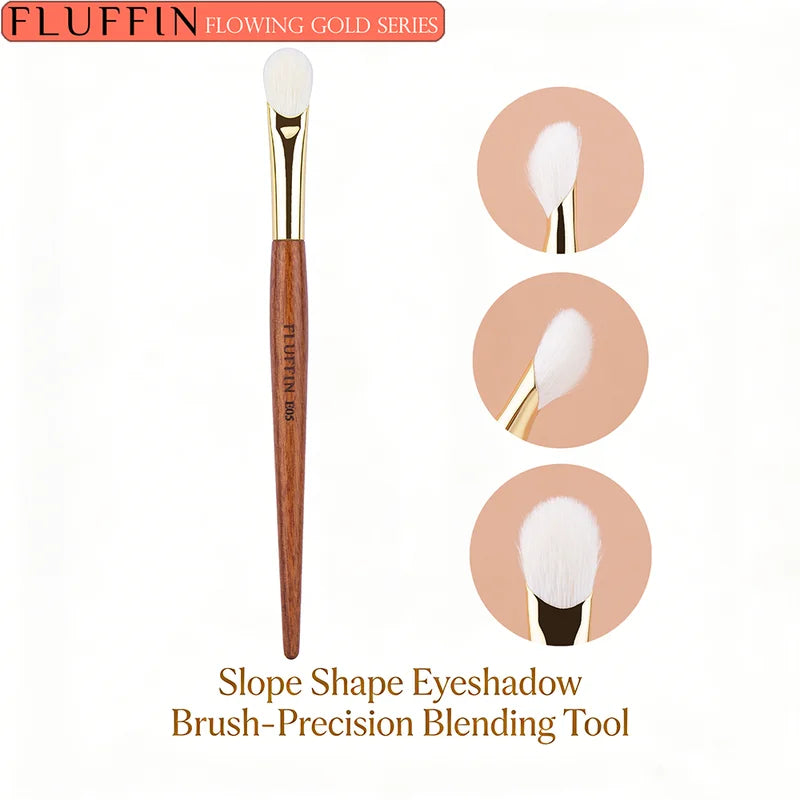 Slope Shape Eyeshadow Brush - Natural Goat Hair Makeup Tool with Rosewood Handle