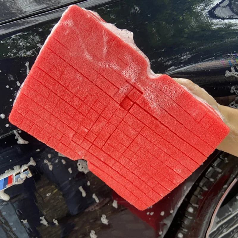 Large Car Washing Sponge Block - Soft Grid Foam, High Water Absorption, Multi-Color
