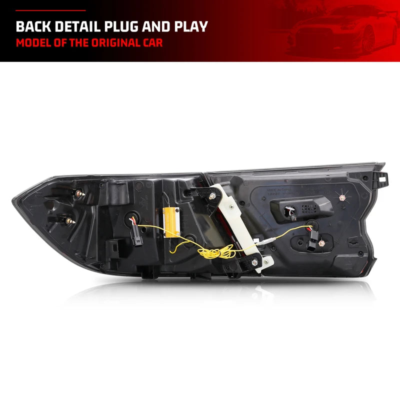 LED Tail Lights for Honda Accord 2018-2023 10th Gen Sequential Turn Signal Black V3