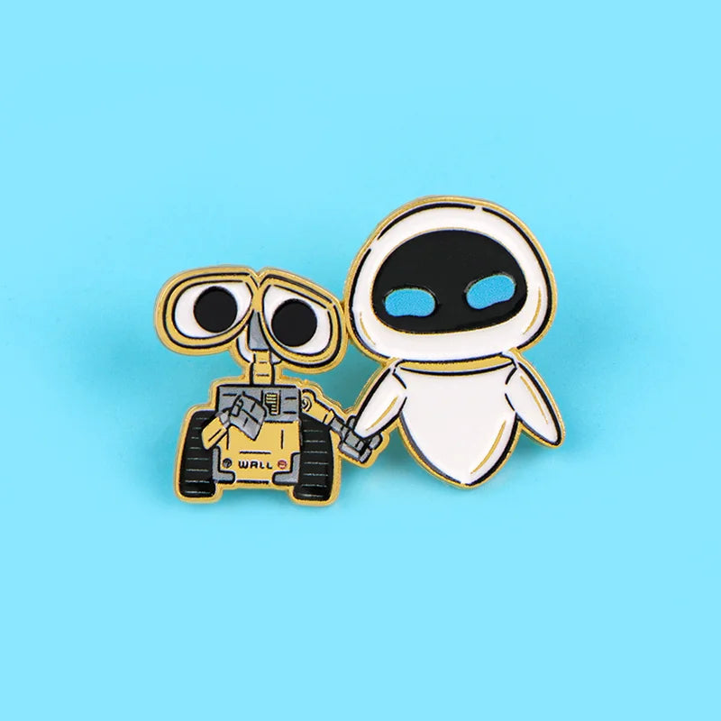 Cute Cartoon Robot Enamel Pin Brooch for Coat, Women's Jewelry Gift