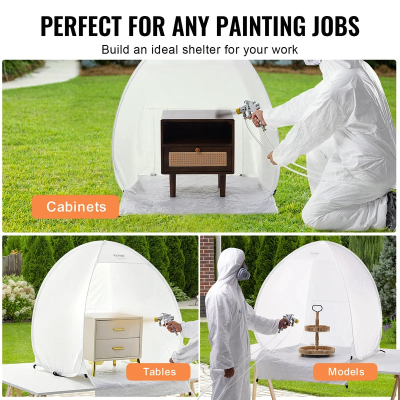 Portable Spray Paint Shelter 40x35x40 Inch Pop-Up Tent with Ventilation Window