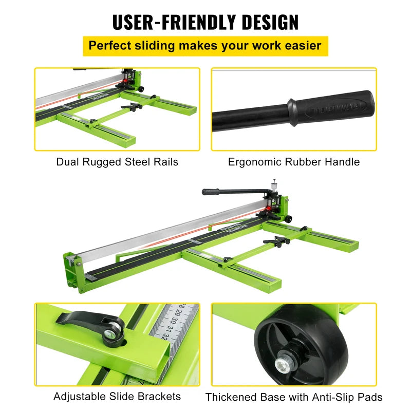 Manual Tile Cutter Infrared Laser Positioning 47-Inch Heavy Duty Ceramic & Porcelain