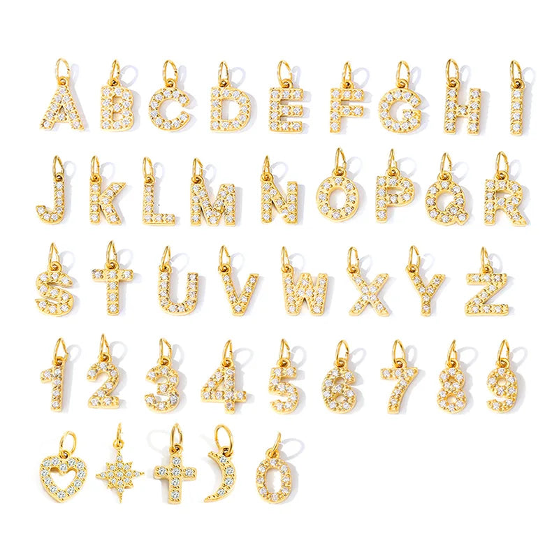 Letter Pendant Necklace & Bracelet Set - Alphabet Initial Charms Jewelry