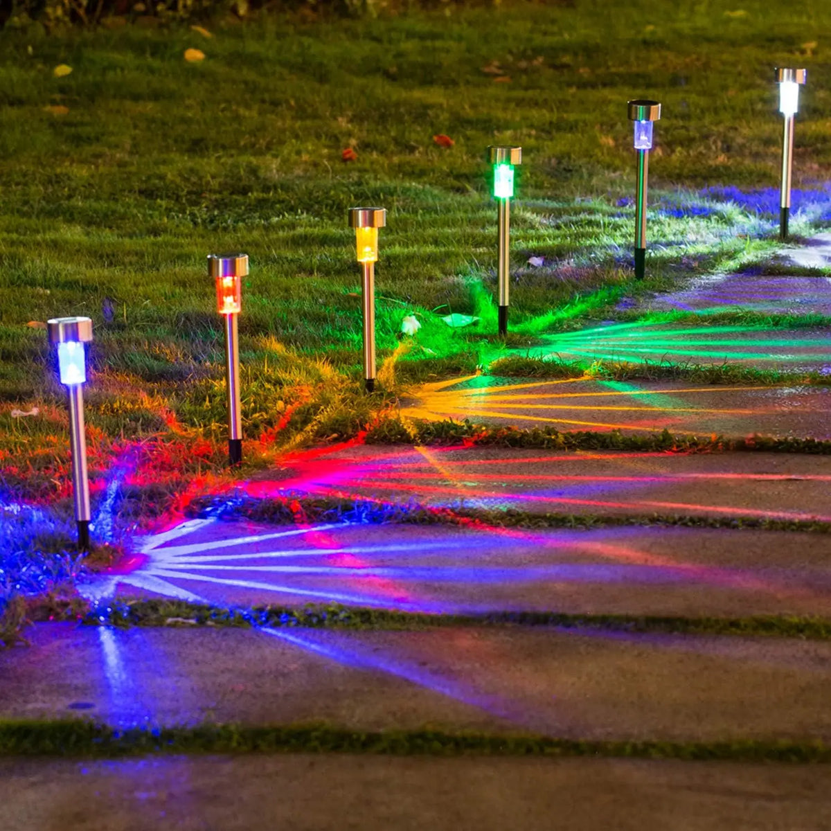 10 Pack Solar Garden Path Lights Waterproof Outdoor Landscape LED Yard Lighting