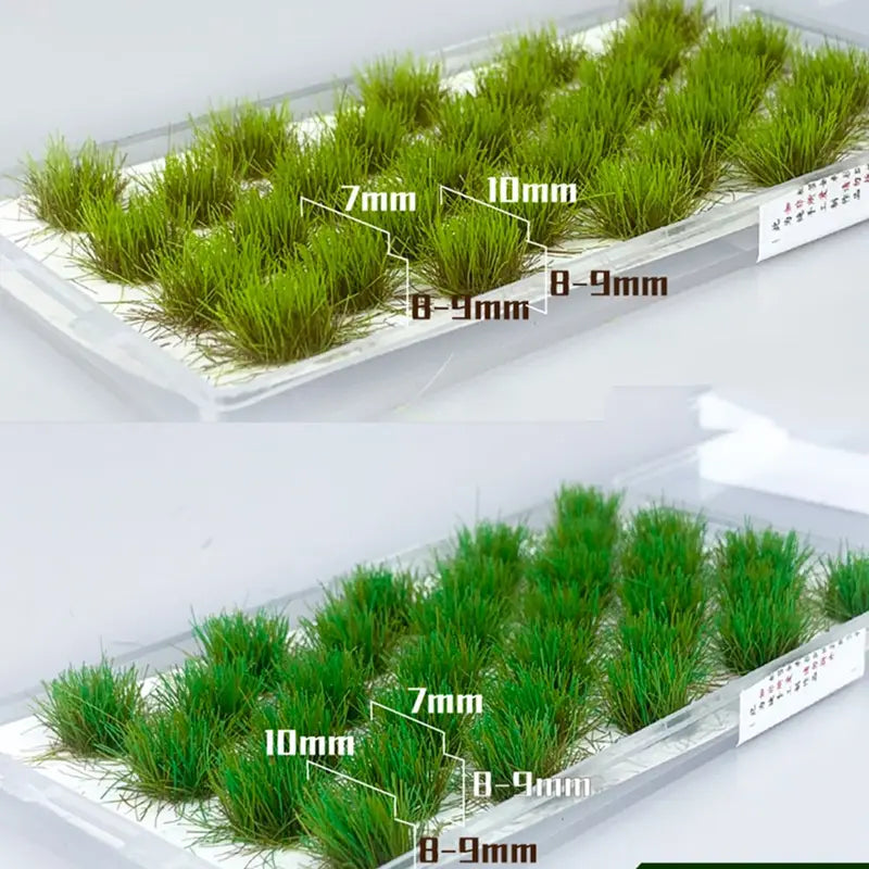 Multicolor Miniature Grass Bush Set for Dioramas and Model Scenery - 32PCS