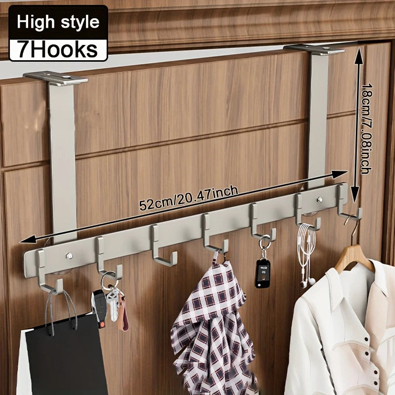 Over-the-Door Hooks 5/7 Metal Bathroom Organizer Rack Adjustable Coat Towel Hanger