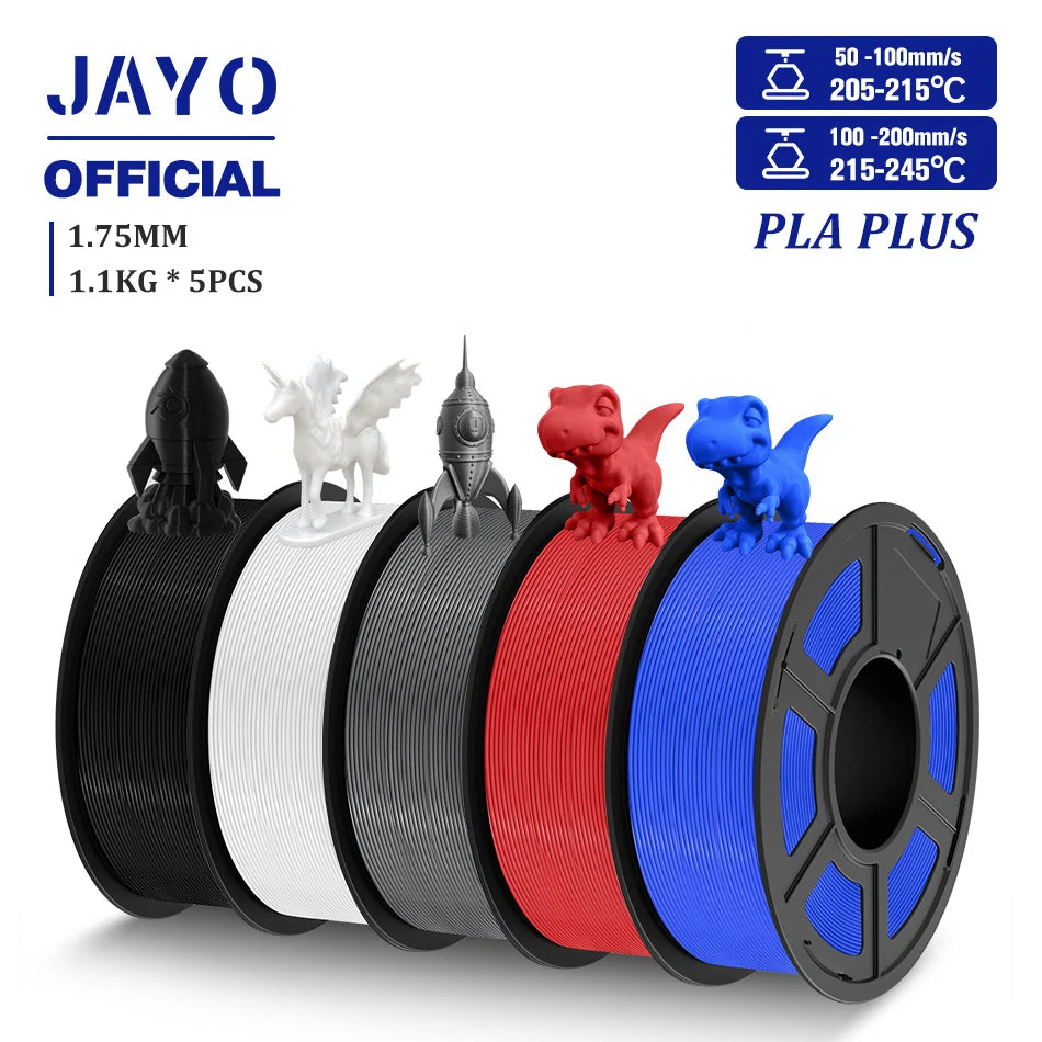 3D Printer Filament Set PLA PETG Silk Wood Marble 1.75mm 5 Rolls 1.1KG