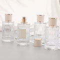 Refillable Glass Perfume Spray Bottle - Clear Striped Dispenser 30ml/50ml