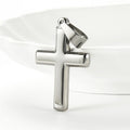 Minimalist Christian Stainless Steel Cross Pendant Necklace for Men Women