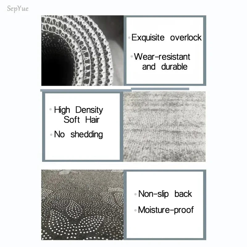 Geometric Non-Slip Rug for Living Room & Bedroom - Stain-Resistant Mat