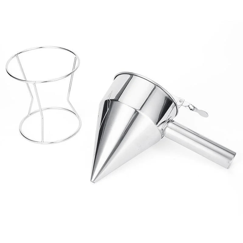 Stainless Steel Oil Dispenser Funnel with Holder 600ML/1200ML Kitchen Tool