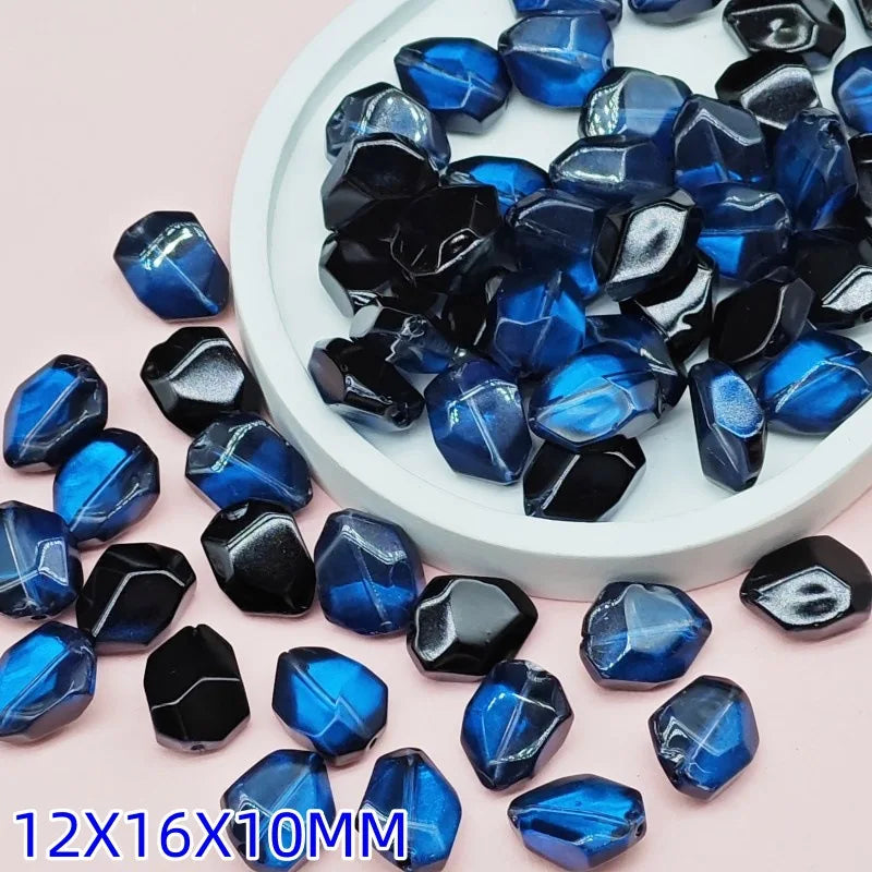 10Pcs Irregular Stone Shape Lampwork Glass Beads for Jewelry Making - Crystal Beads Wholesale