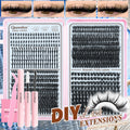 DIY Eyelash Extension Kit with Reusable False Lashes, Glue & Tweezers for Party & Stage Makeup