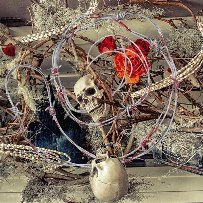 Halloween Fake Barbed Wire Fence Decoration for Haunted Houses & Parties - Spooky Prop