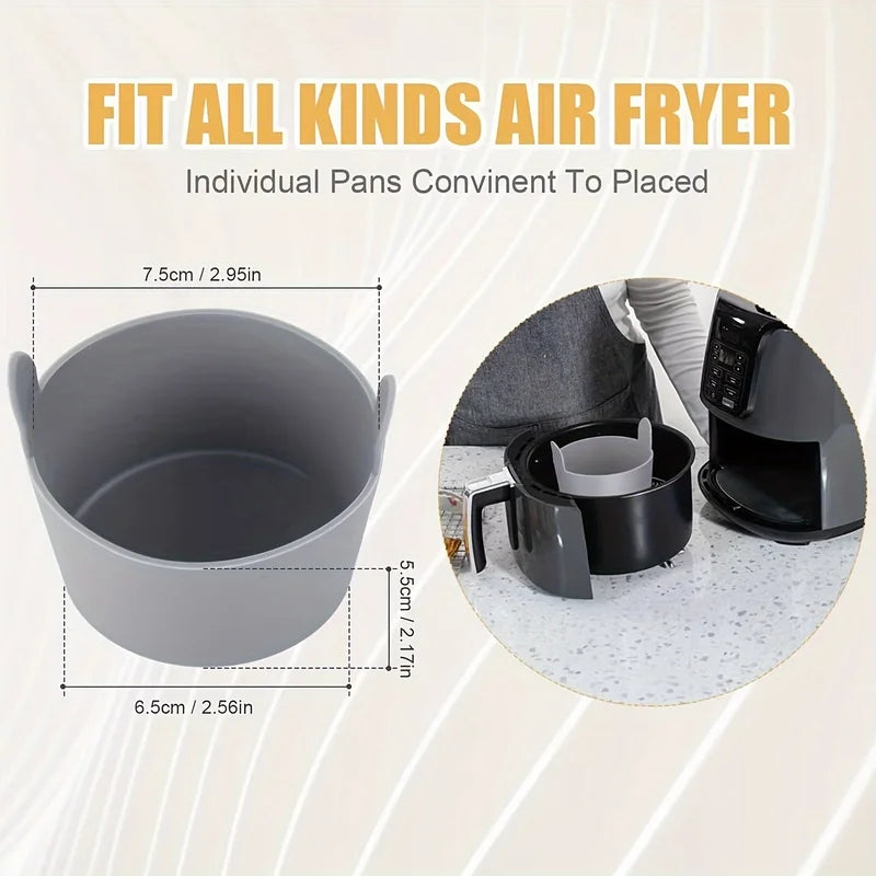 Silicone Egg Poacher Cups for Air Fryer - Reusable & Non-Stick Egg Mold Set