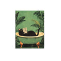 Funny Black Cat Bathroom Wall Art Canvas Poster - Animal Toilet Decor for Living Room Bedroom Home